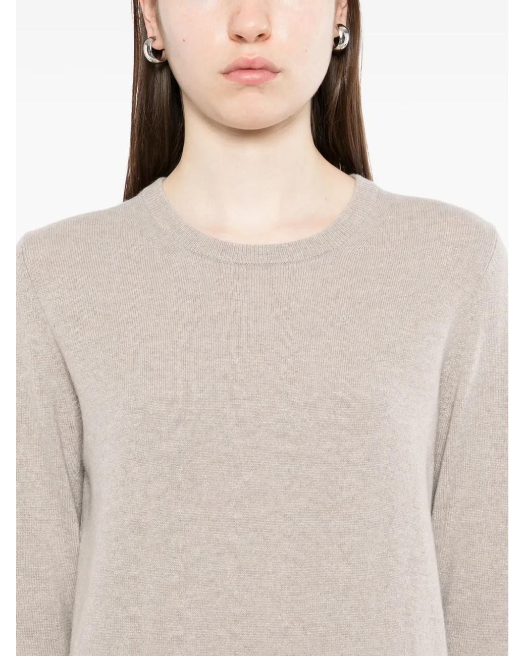 N.Peal Cashmere Natural Round-Neck Jumper