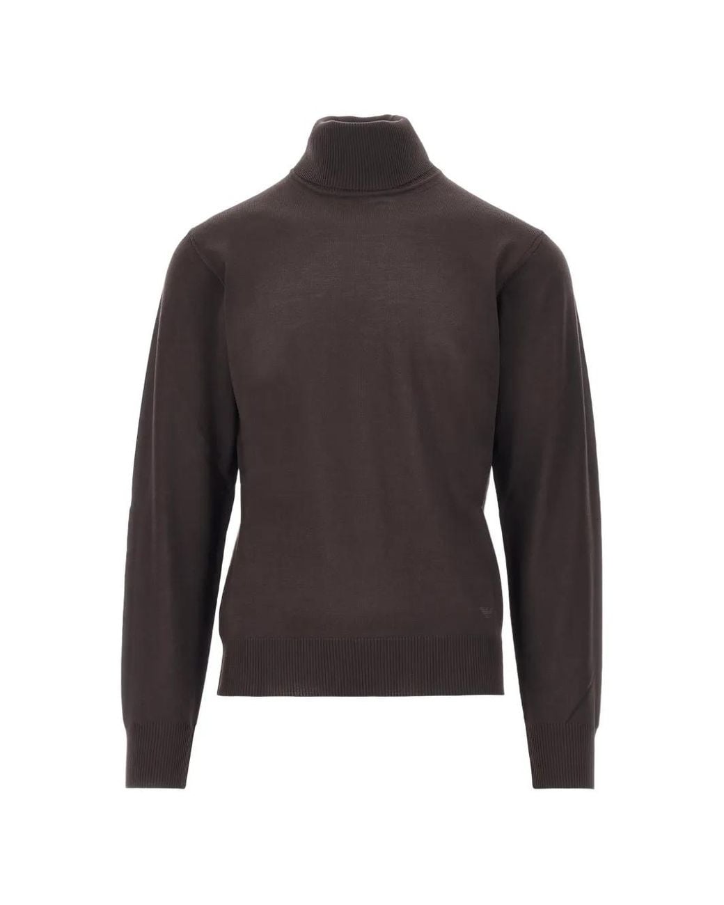 Emporio Armani Black Roll-Neck Wool Sweater for men