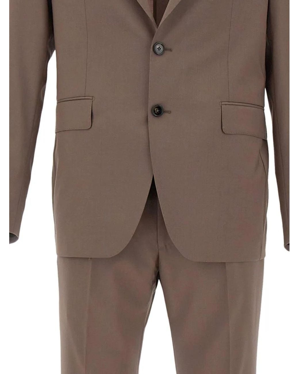 Tagliatore Natural Single-Breasted Wool Suit for men