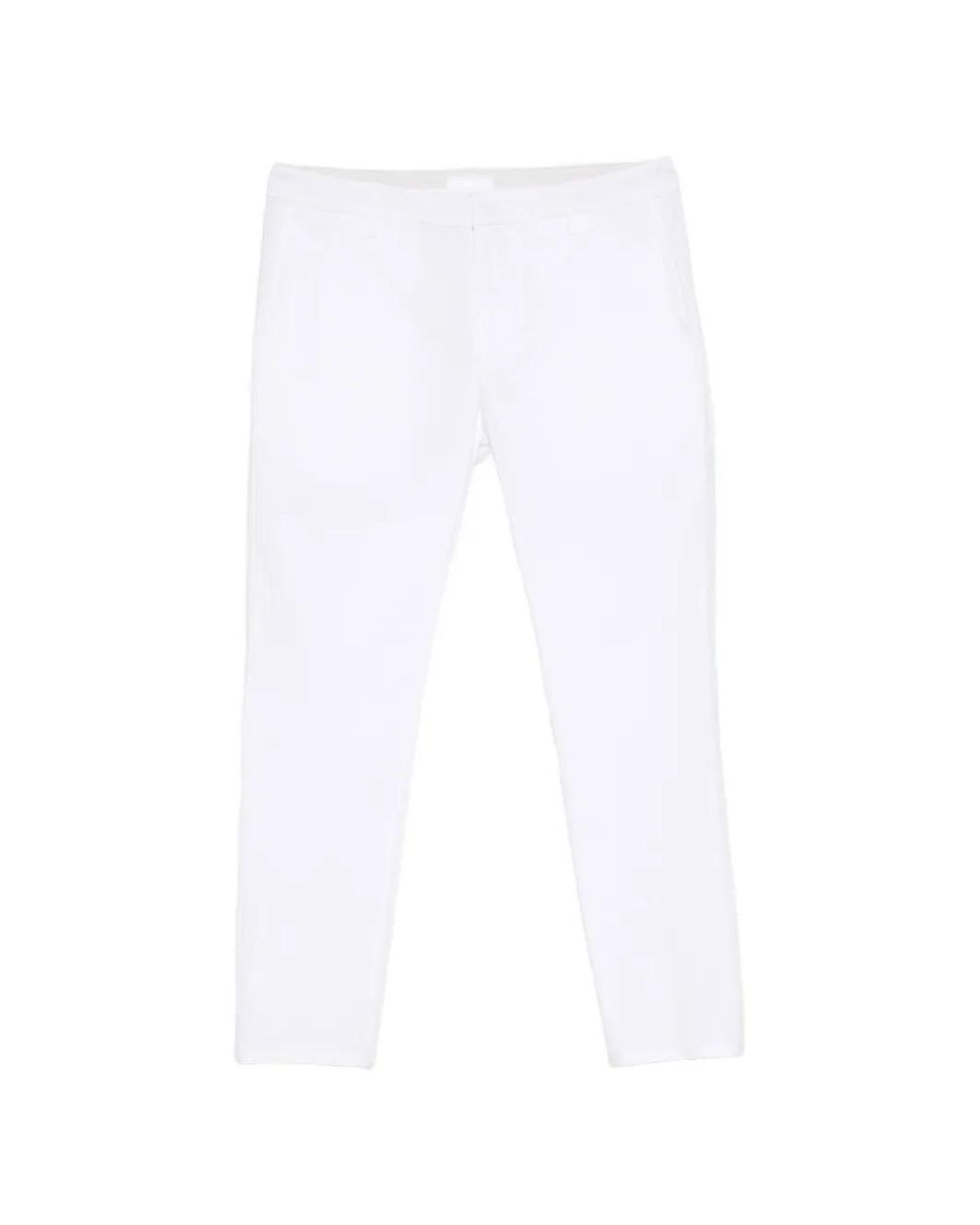 Dondup White Front-Pocket Trousers for men