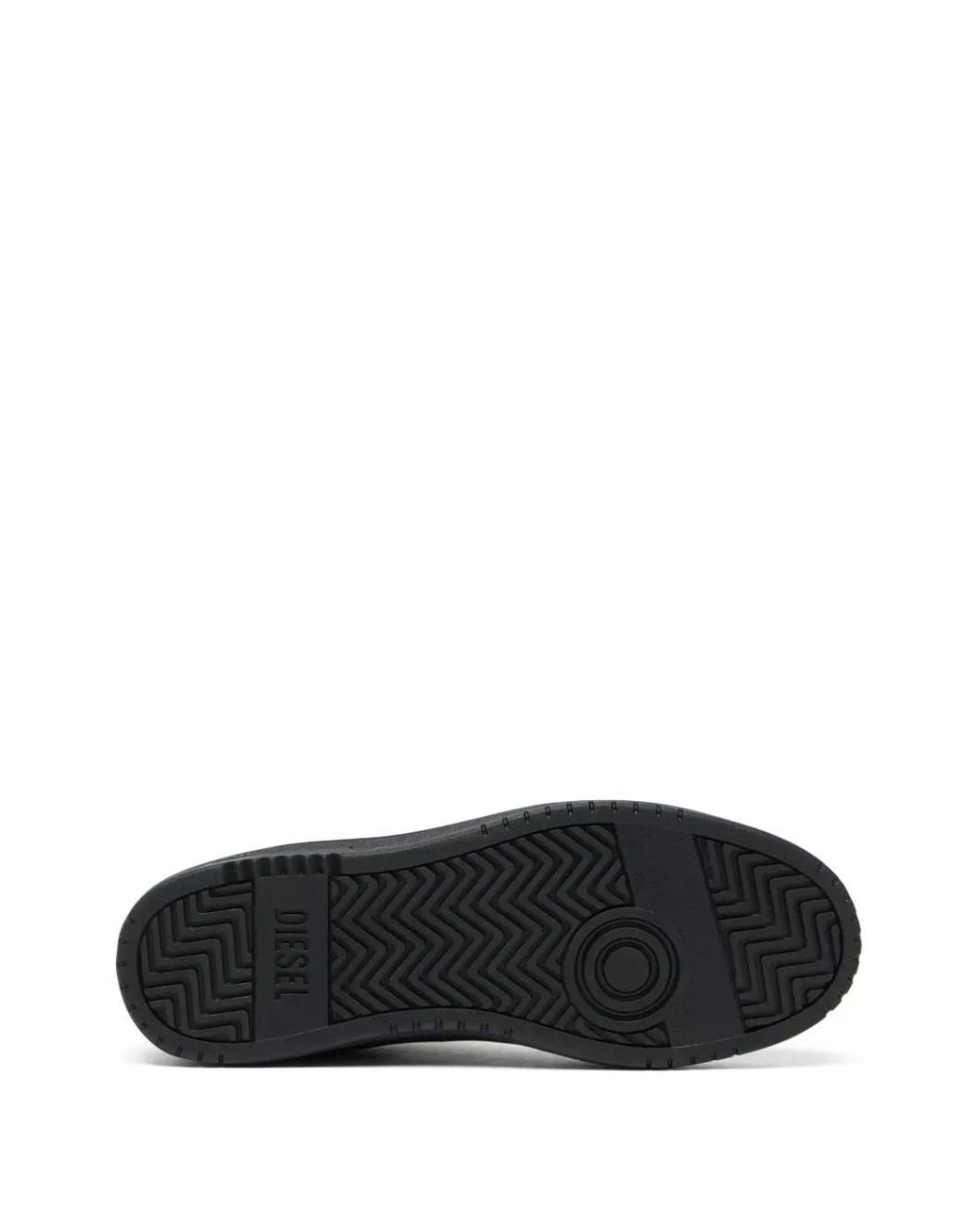 DIESEL Black S-Oval Skate-Fabric-Panelled Leather Sneakers for men