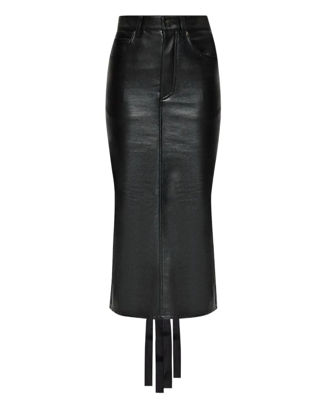 Balenciaga Black Leather Skirt