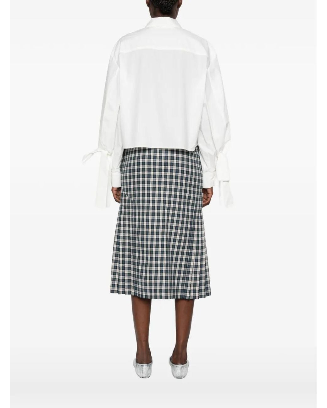 CECILIE BAHNSEN White Frina Bow-Detail Embroidered Shirt