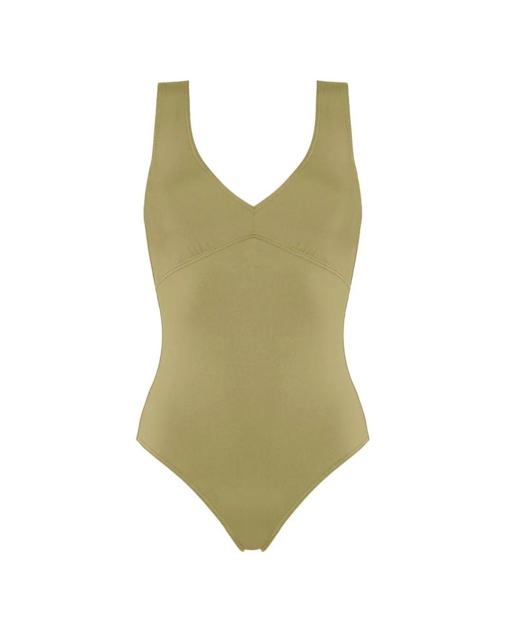 Eres Green Hold Up V-Neck Swimsuit