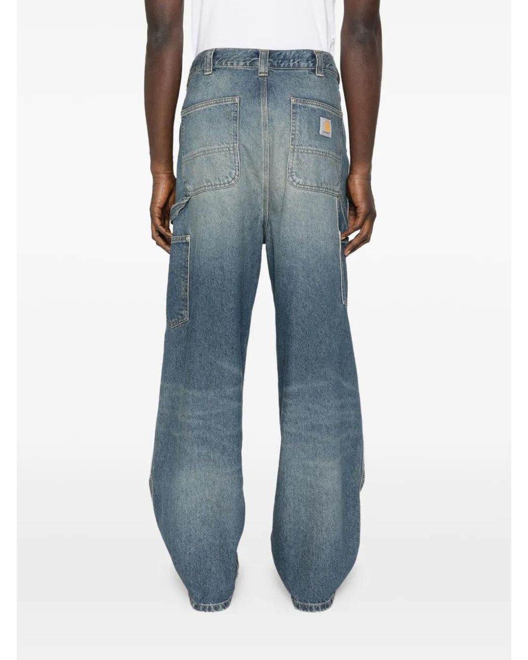 Carhartt Blue Panelled Cotton Denim Jeans for men