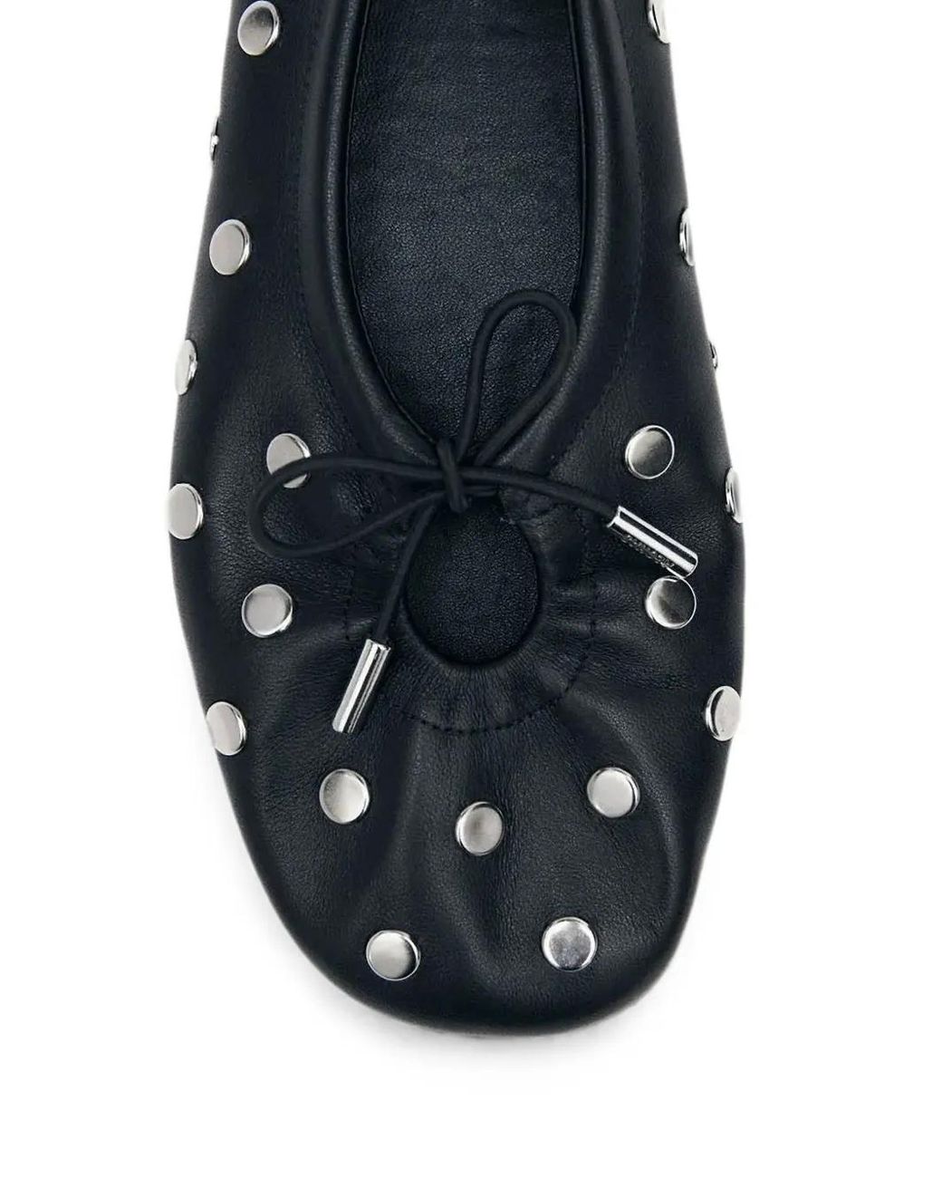 Alohas White Rosalind Stud-Embellishment Ballet Flats