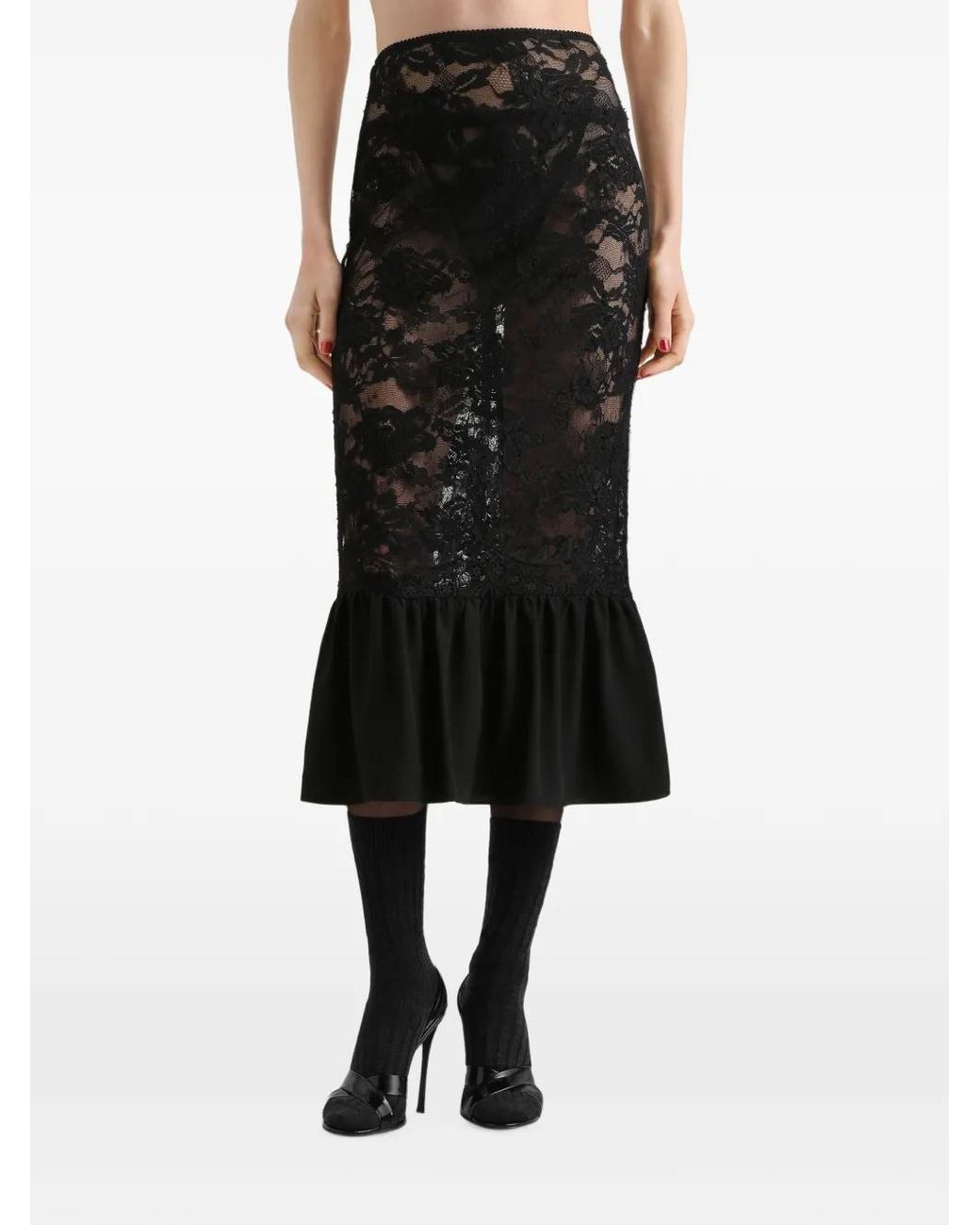 Dolce & Gabbana Black Lace Skirt