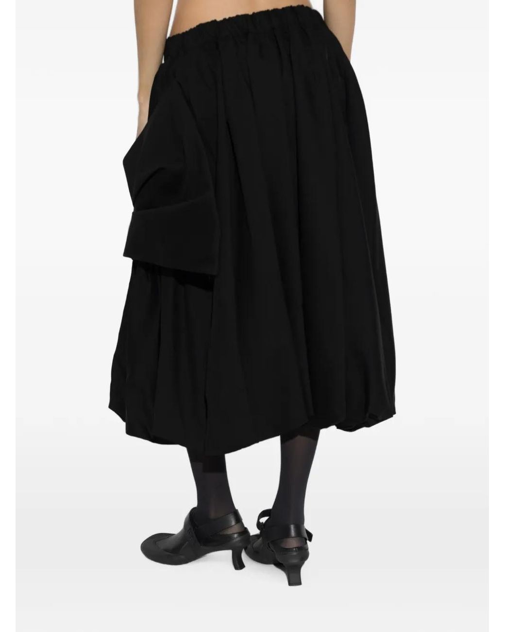週末限定価格noir kei ninomiya リボンギャザースカート Noir Kei Ninomiya オーバーサイズ リボン ギャザースカート ブラック