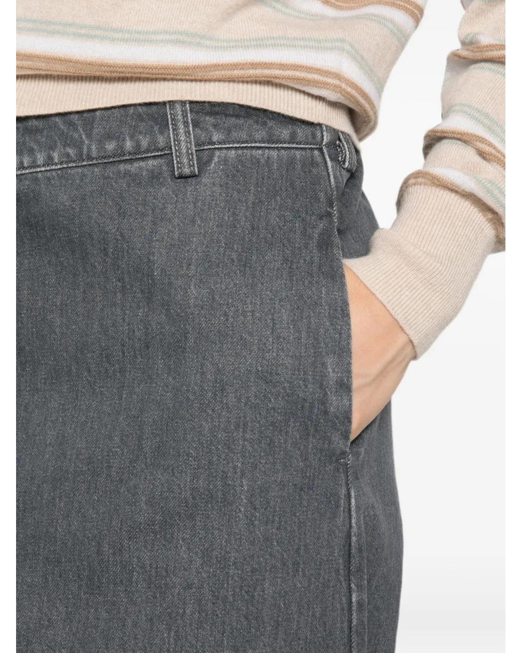 Cordera Gray Elasticated-Waistband Wide-Leg Jeans