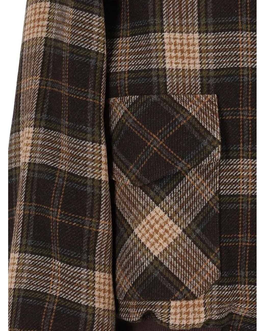Al Duca D'aosta Brown Tartan Bomber Jacket