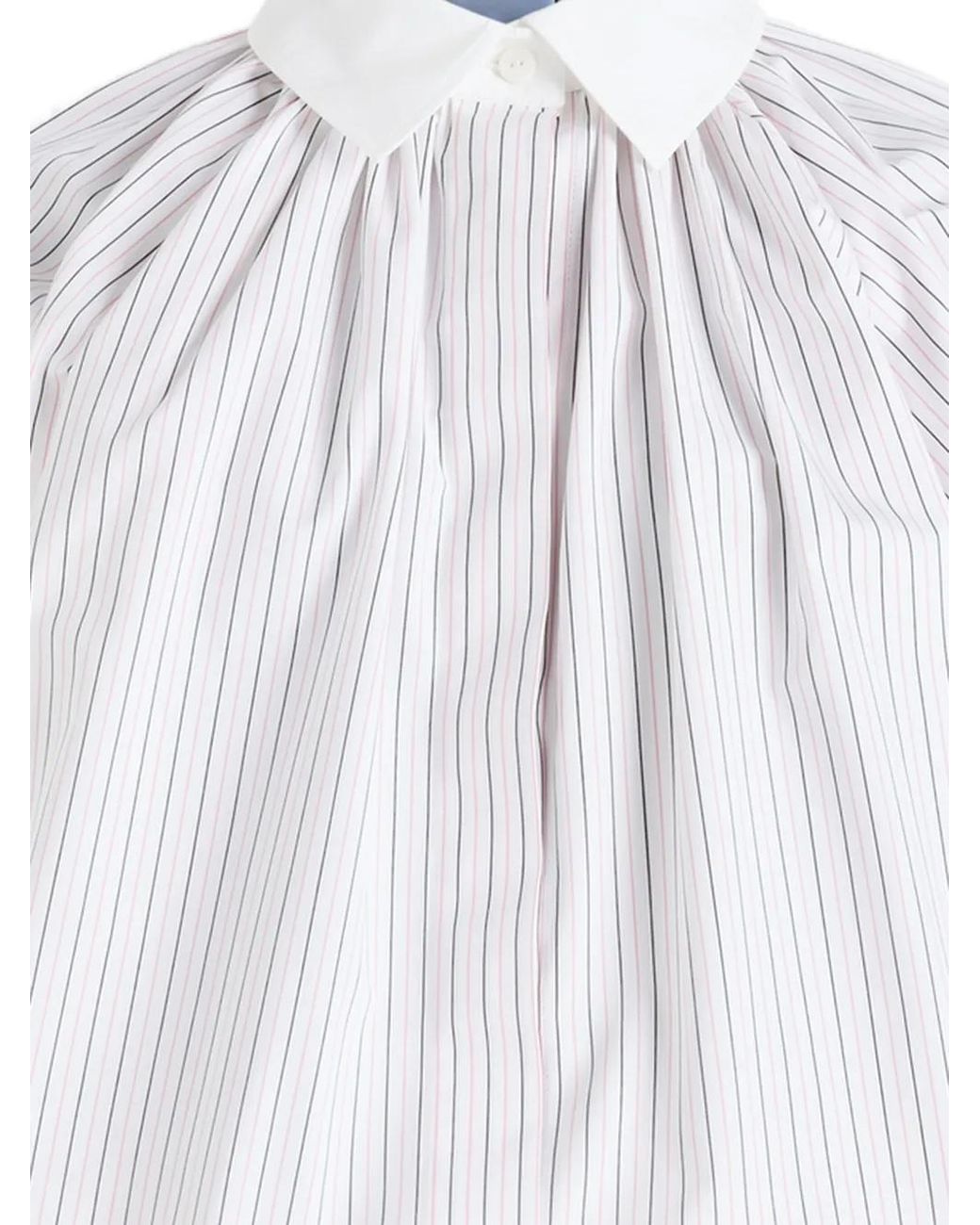 Patou White Striped Balloon-Sleeves Shirt