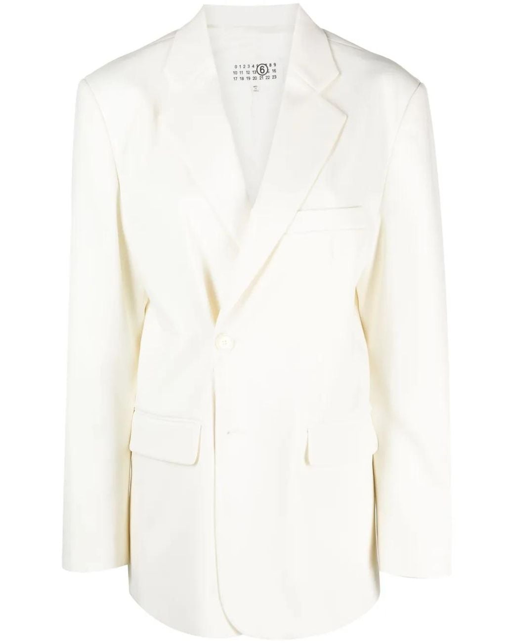 MM6 by Maison Margiela White Asymmetric Double-Breasted Blazer