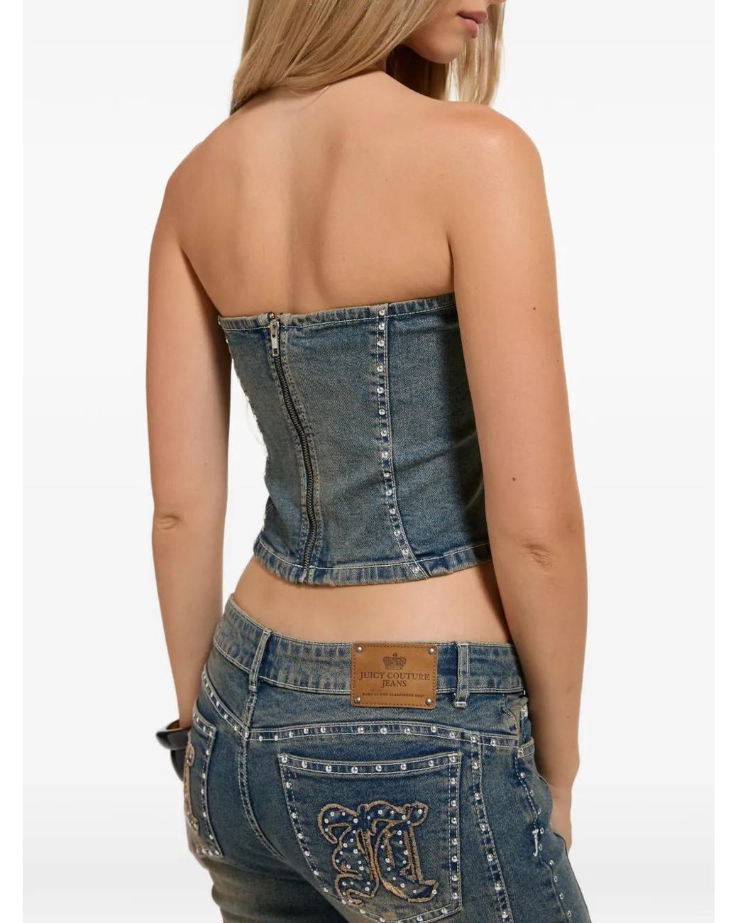 Juicy Couture Blue Studded Corset Top