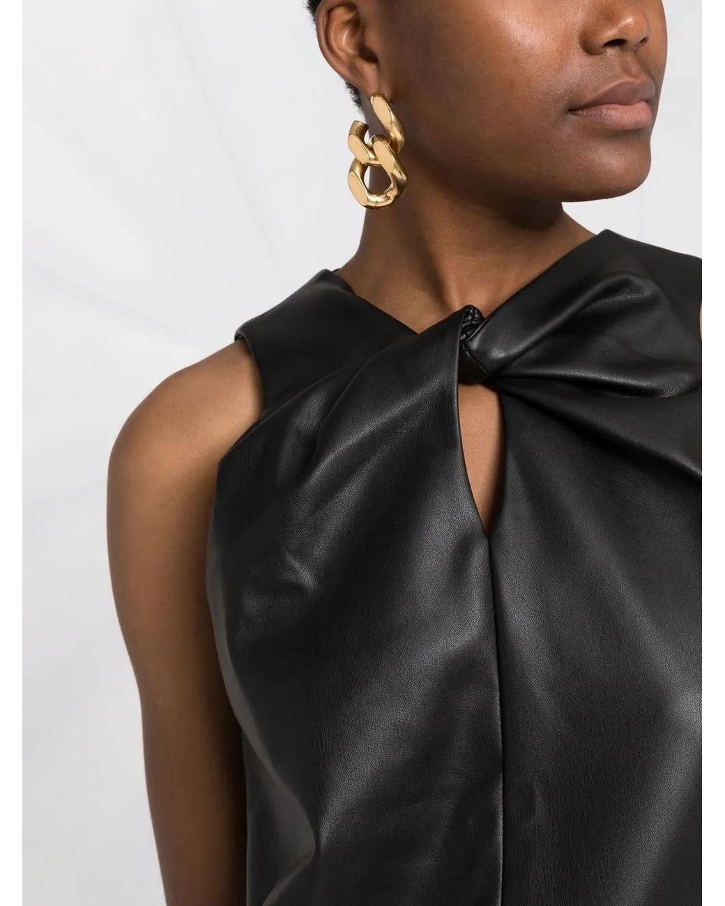 Proenza Schouler Black Twist-front Sleeveless Dress