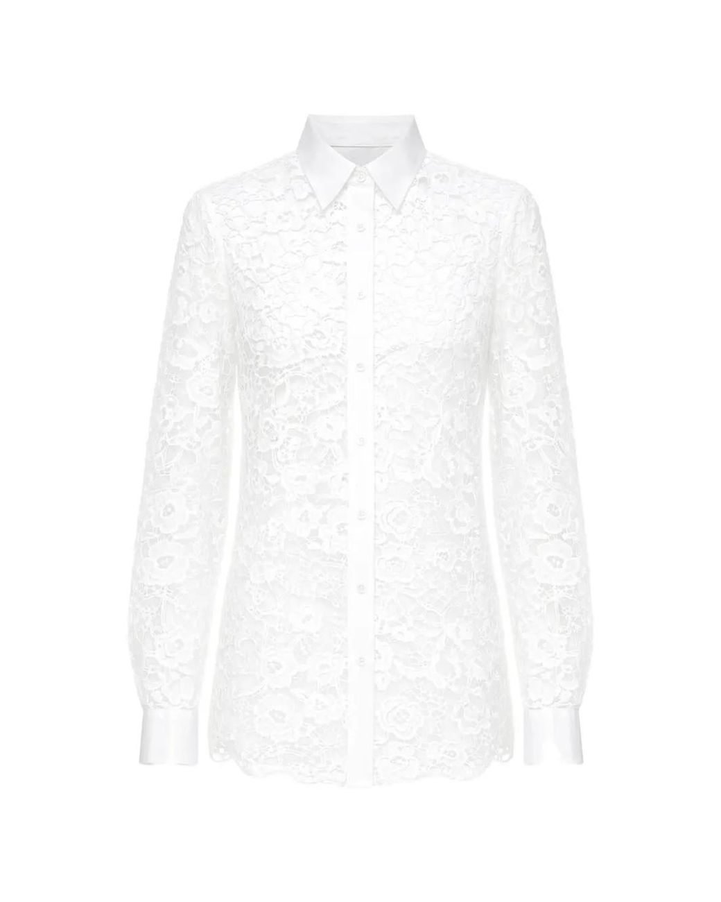 Vivetta White Floral Corded-Lace Shirt