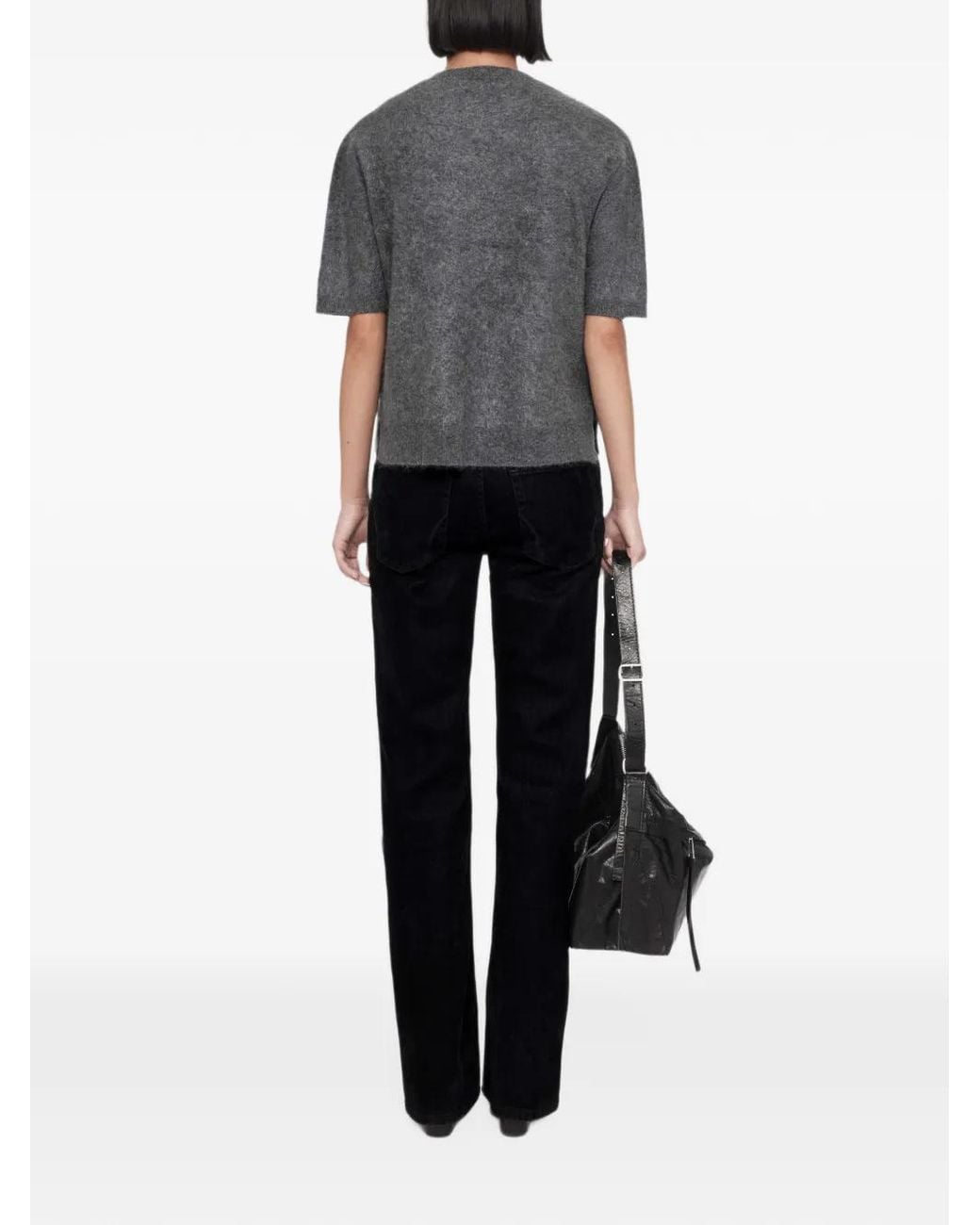 AllSaints Gray Ada Cashmere Relaxed-Fit T-Shirt