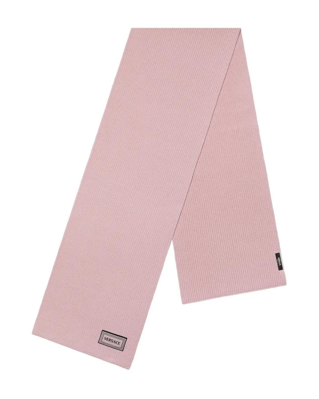 Versace Pink Wool Knit Scarf