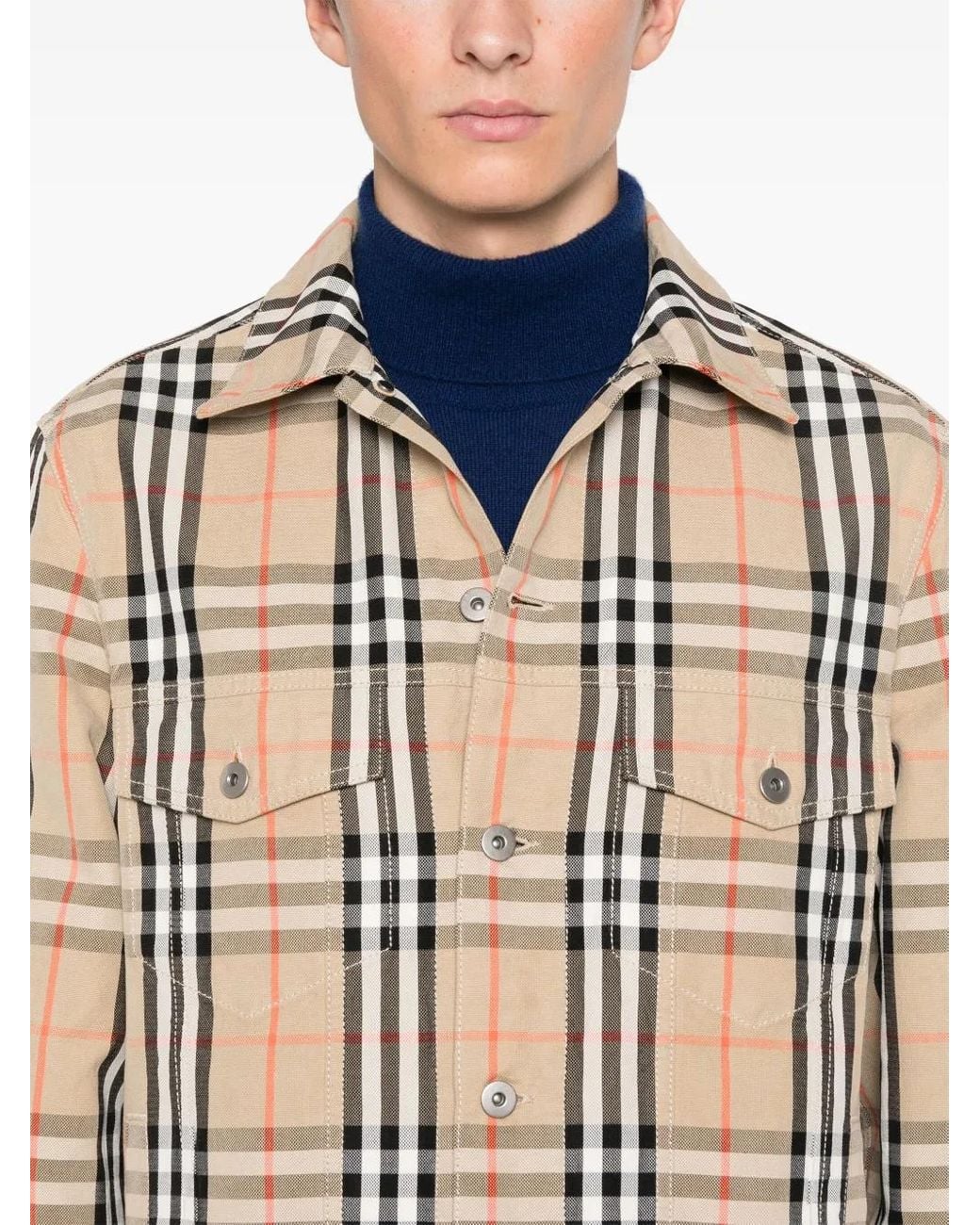 Hombre Chaqueta De Algodón Con Cuadros Burberry de hombre de color Natural