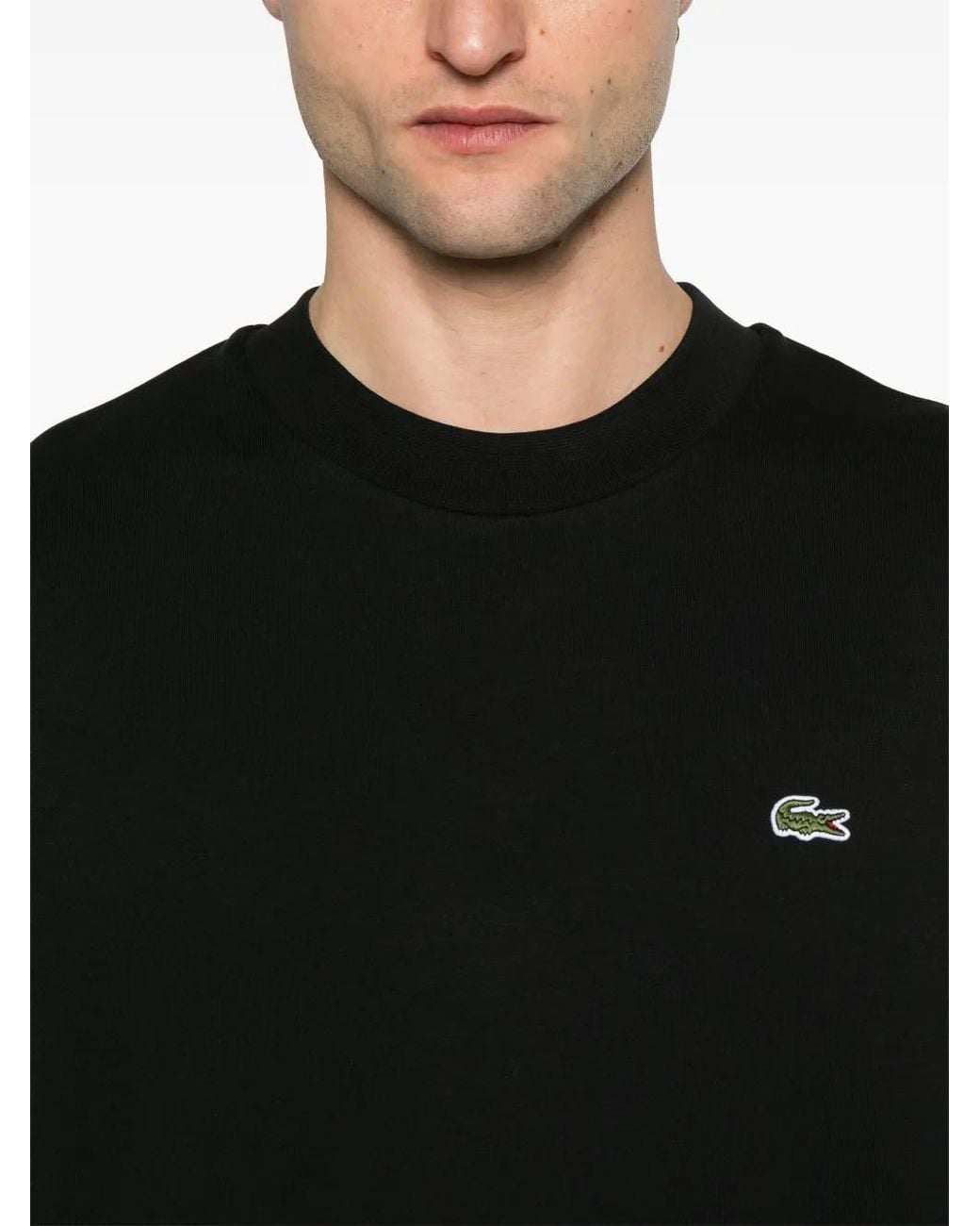 Lacoste Black Cotton Sweatshirt for men