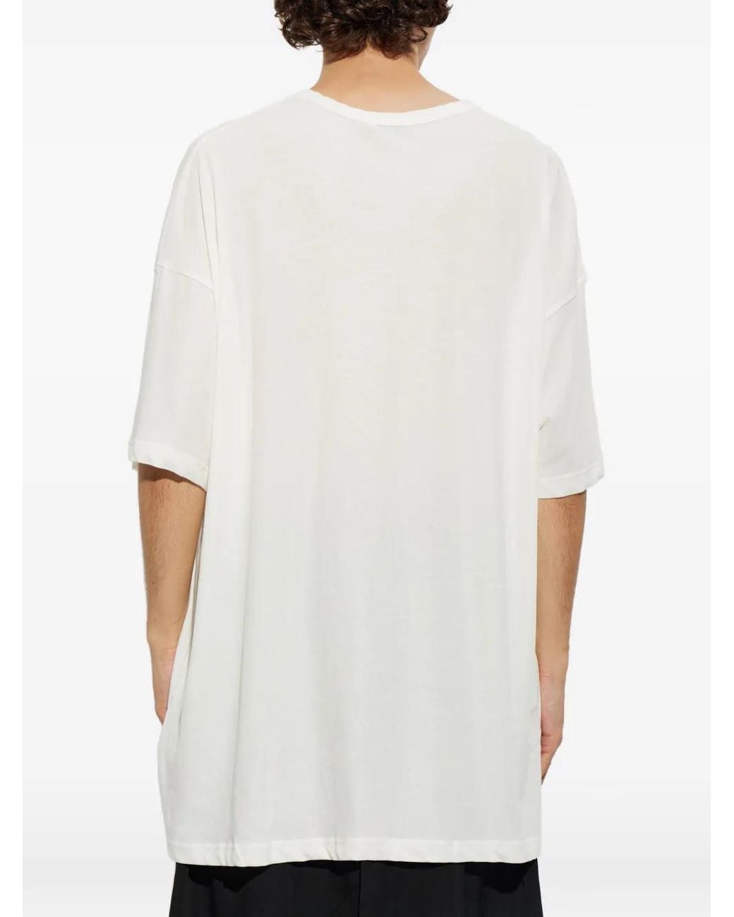 Yohji Yamamoto White Patch-Pocket Side-Slit T-Shirt for men