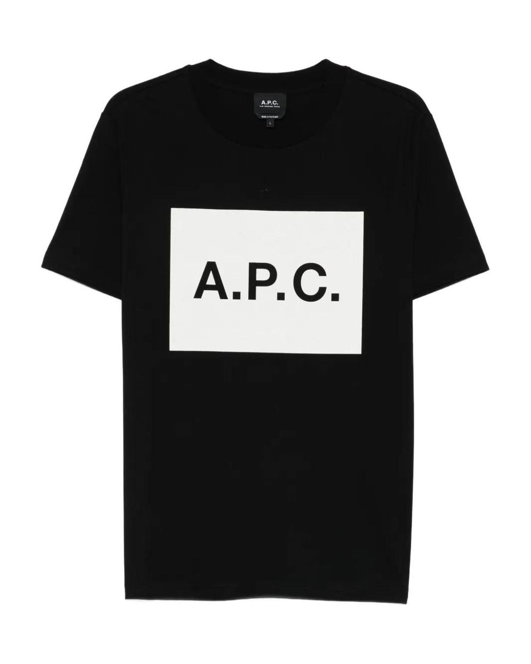 A.P.C. Black Crew Neck T-Shirt for men