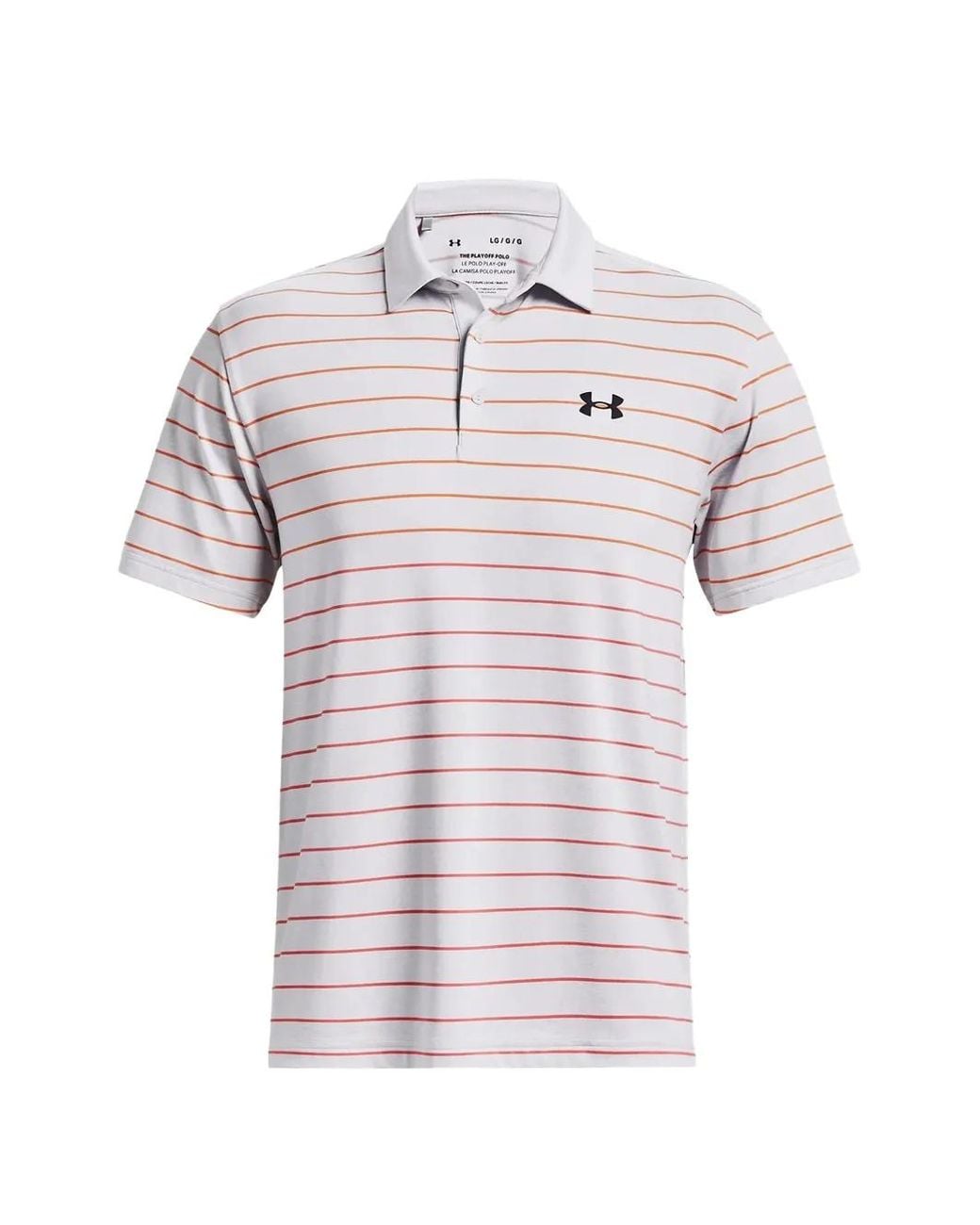 Under Armour Gray Playoff 3.0 Striped Polo Shirt for men