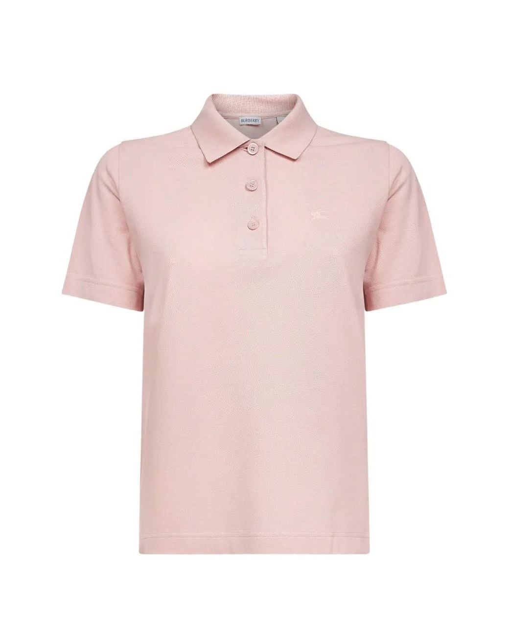 Burberry Pink Logo-Embroidery Polo Top