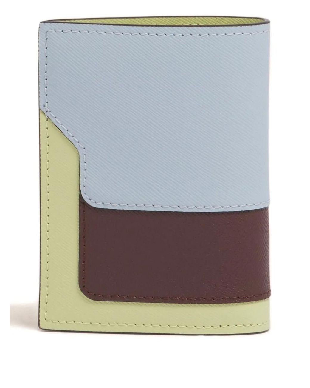 Marni Blue Saffiano Leather Bi-Fold Wallet