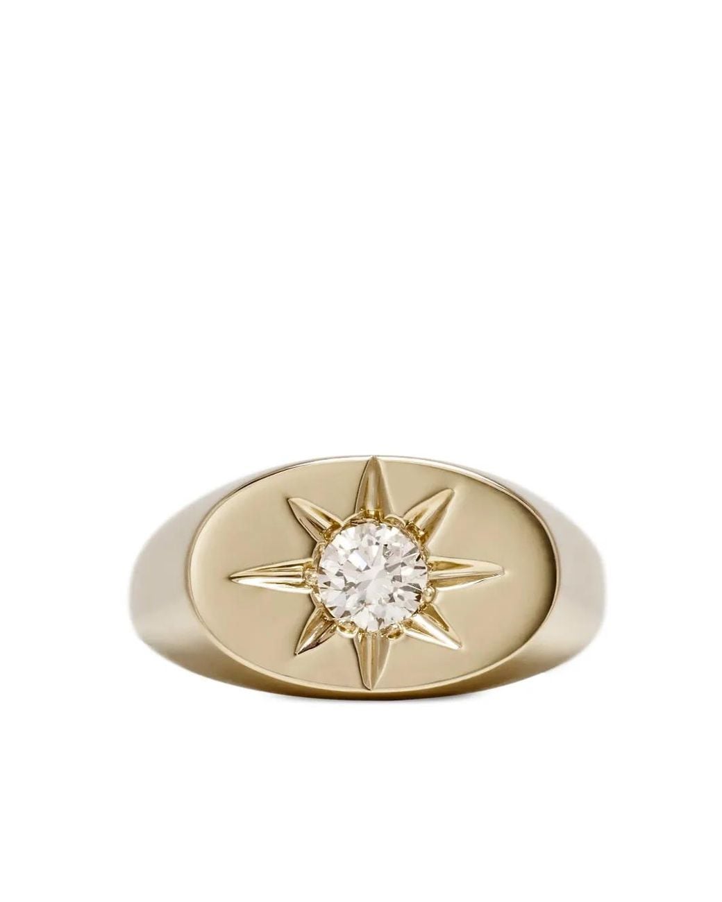 Jacquie Aiche Natural Diamond Starburst Oval Signet Ring