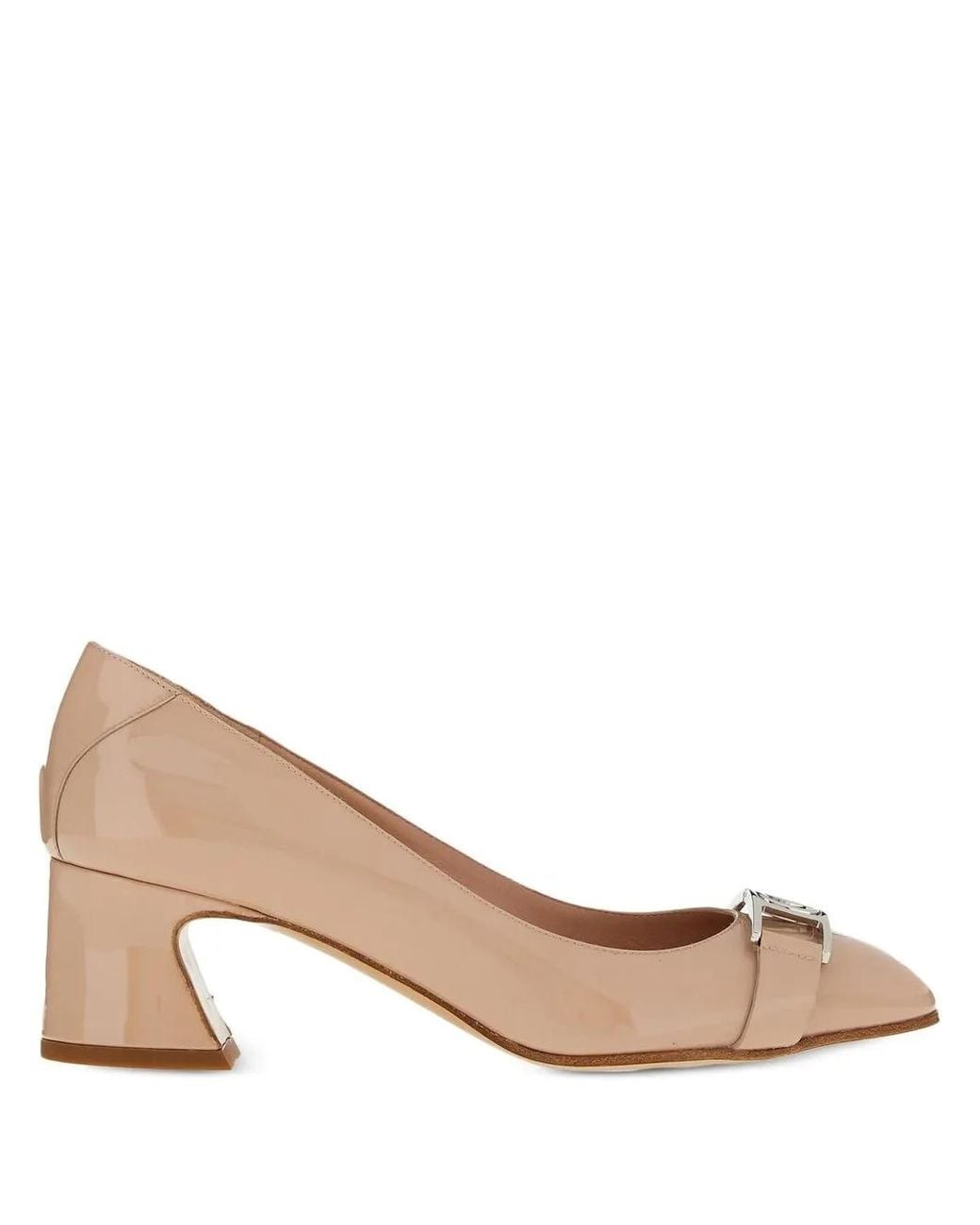 Ferragamo Natural Vara Chain Pumps