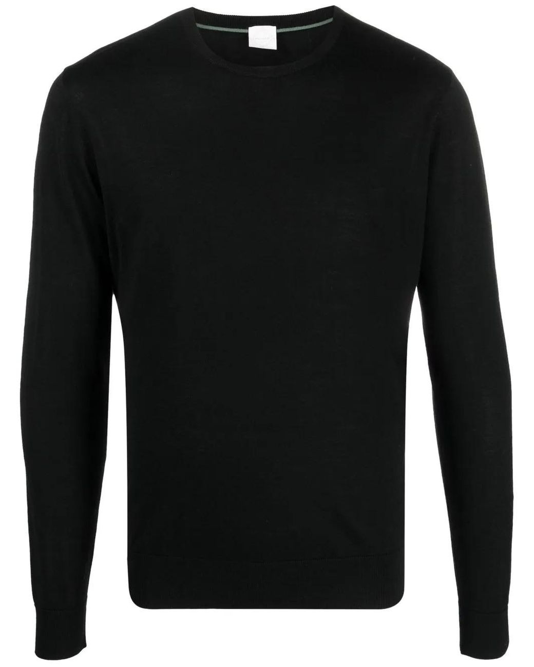 Pal Zileri Black Crew-Neck Wool Jumper for men
