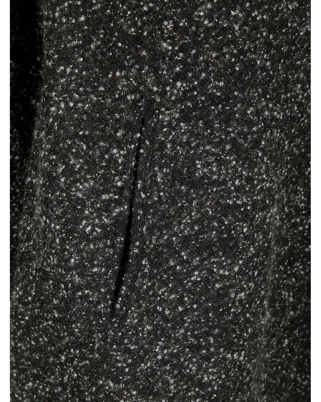Boboutic Gray Wool-Cashmere Blend Concealed Button Coat