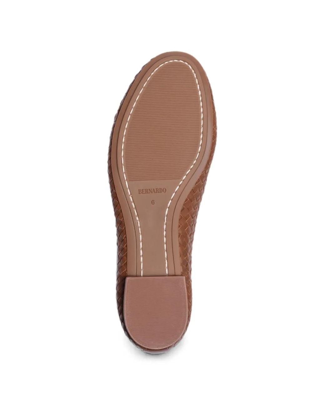 Bernardo Brown Woven Bow-Detail Ballet Flats