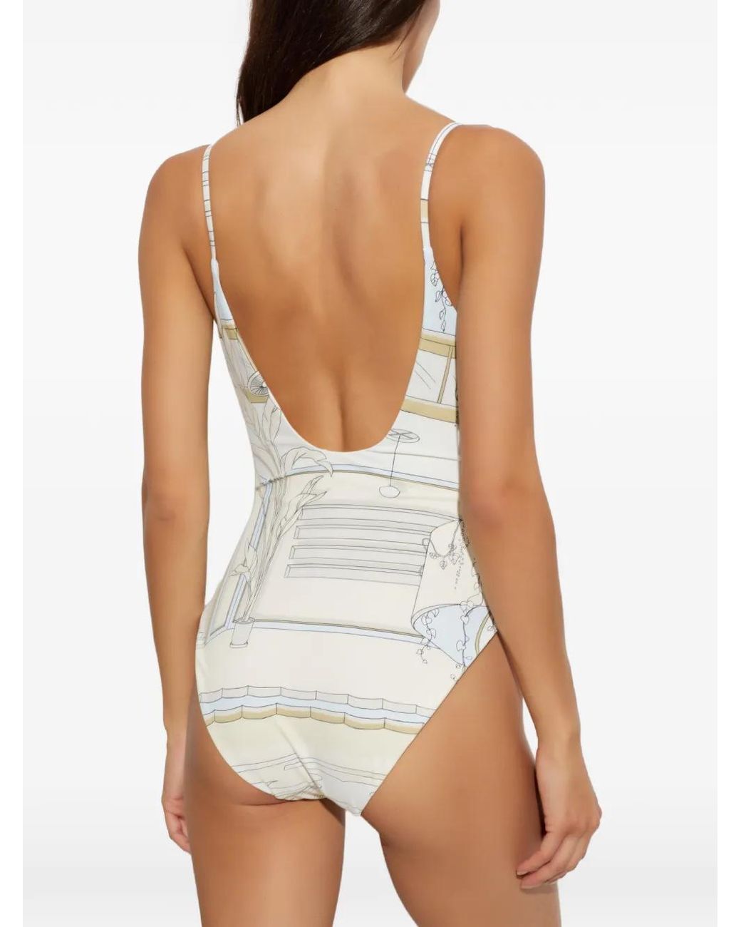 Tory Burch Badpak Met Print in het White