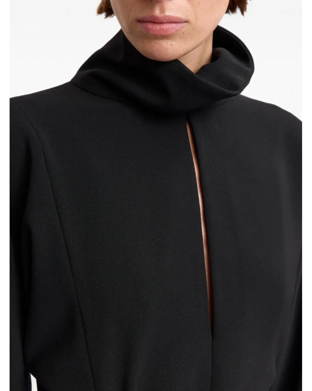 16Arlington Black Mis Knot-Detail Midi Dress