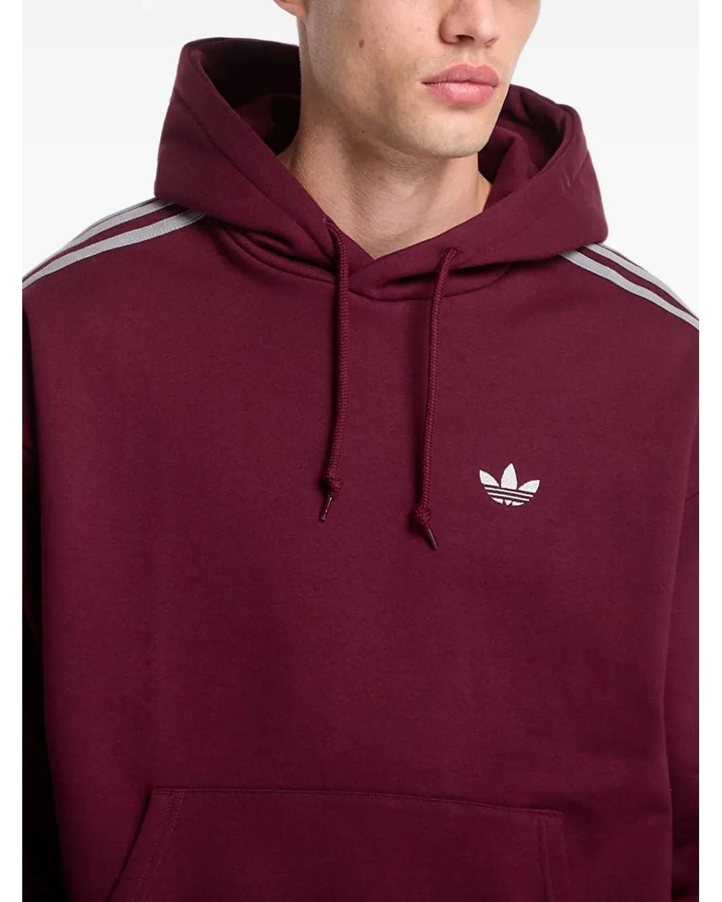 Adidas Red Hoodie Adicolor Classics 3-Stripes À Logo Brodé for men