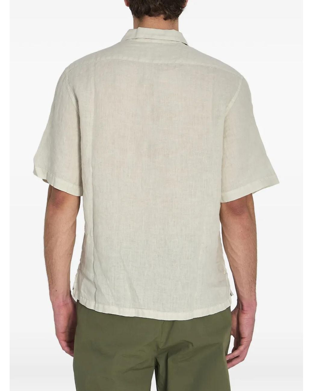 Barena Green Linen Polo Shirt for men