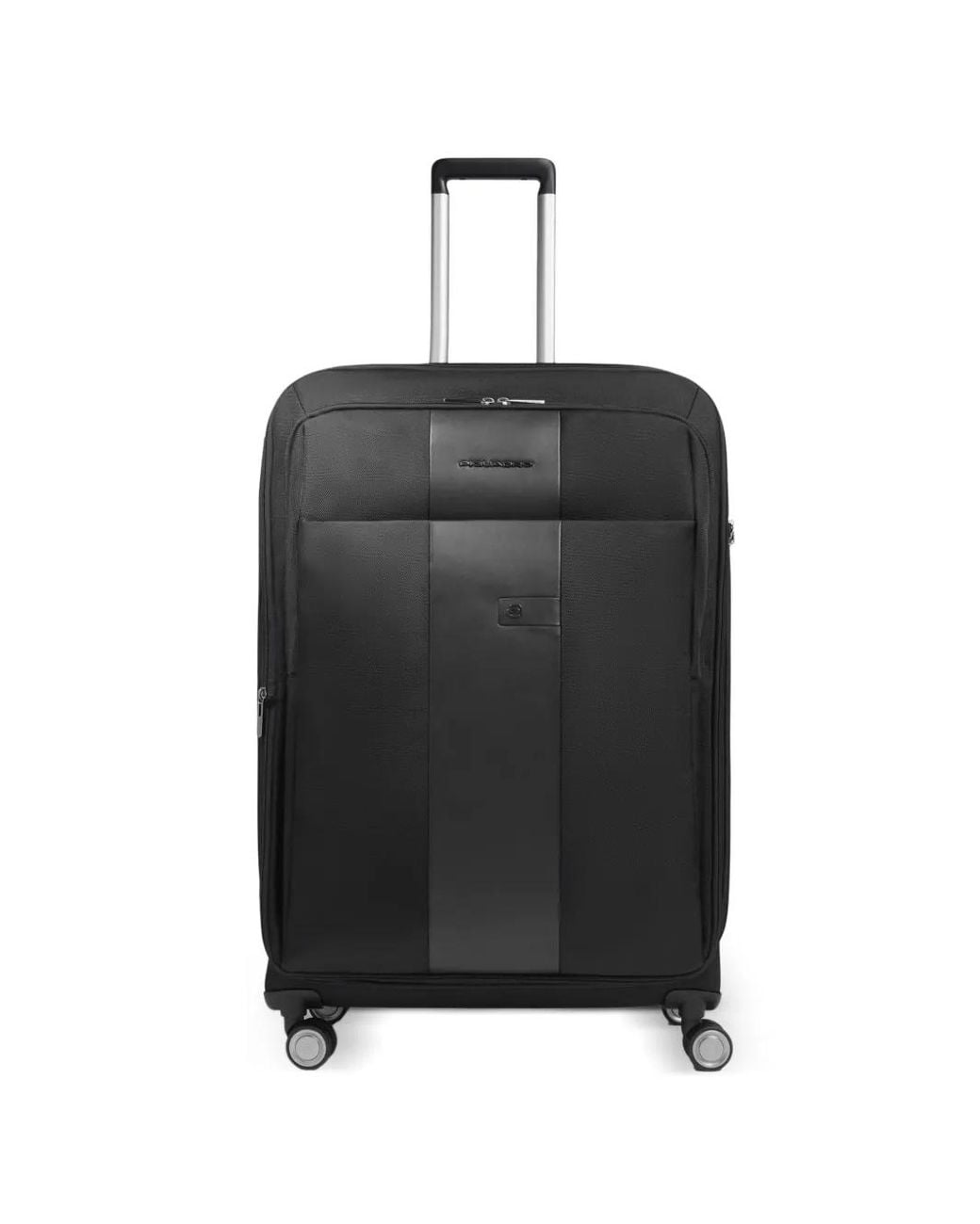 Piquadro Black Expandable Panelled Suitcase for men