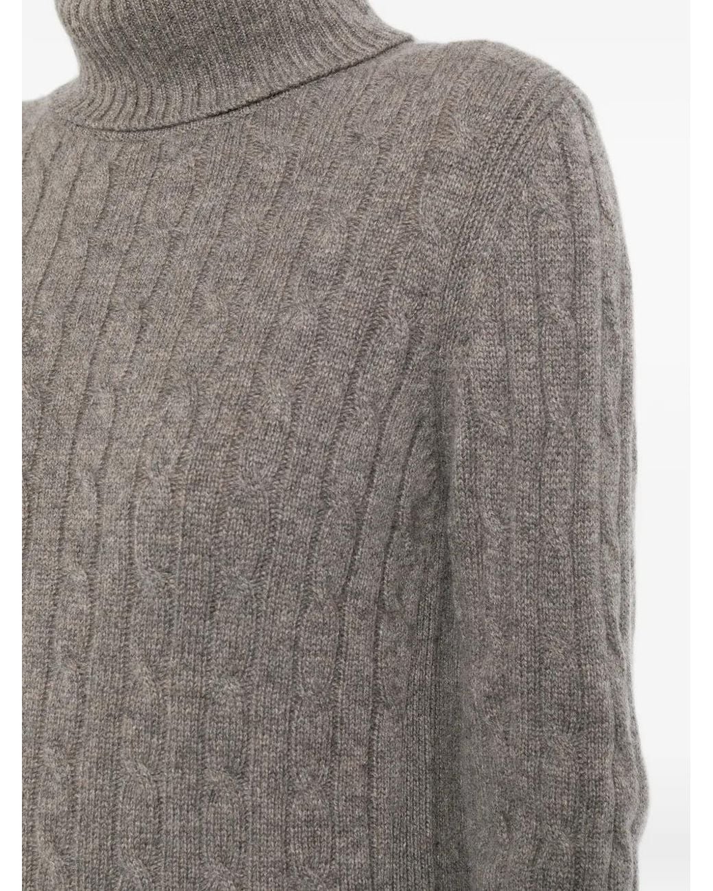 N.Peal Cashmere Gray Adelyn Cable-Knit Top