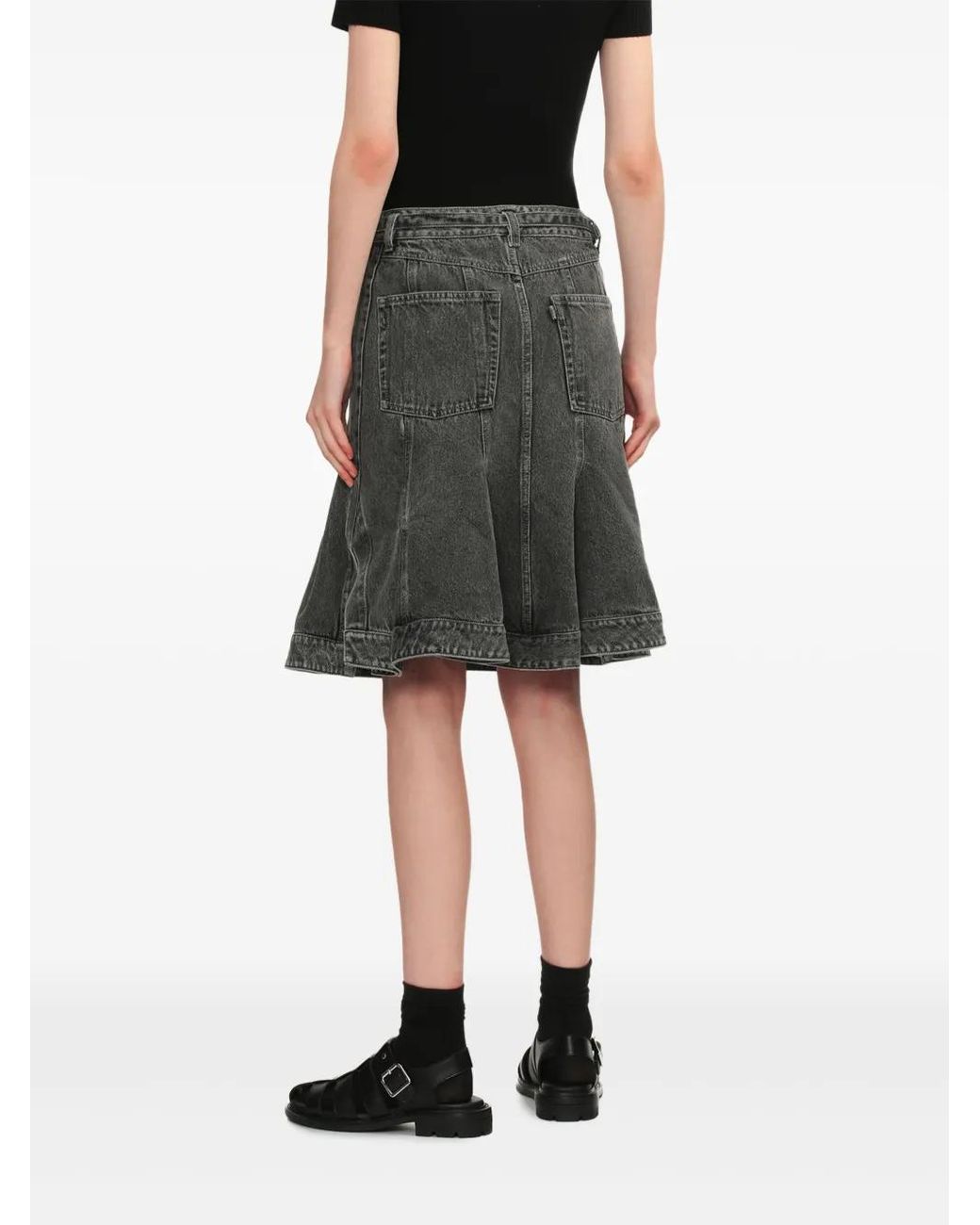 3.1 Phillip Lim Gray Belted Denim Skirt