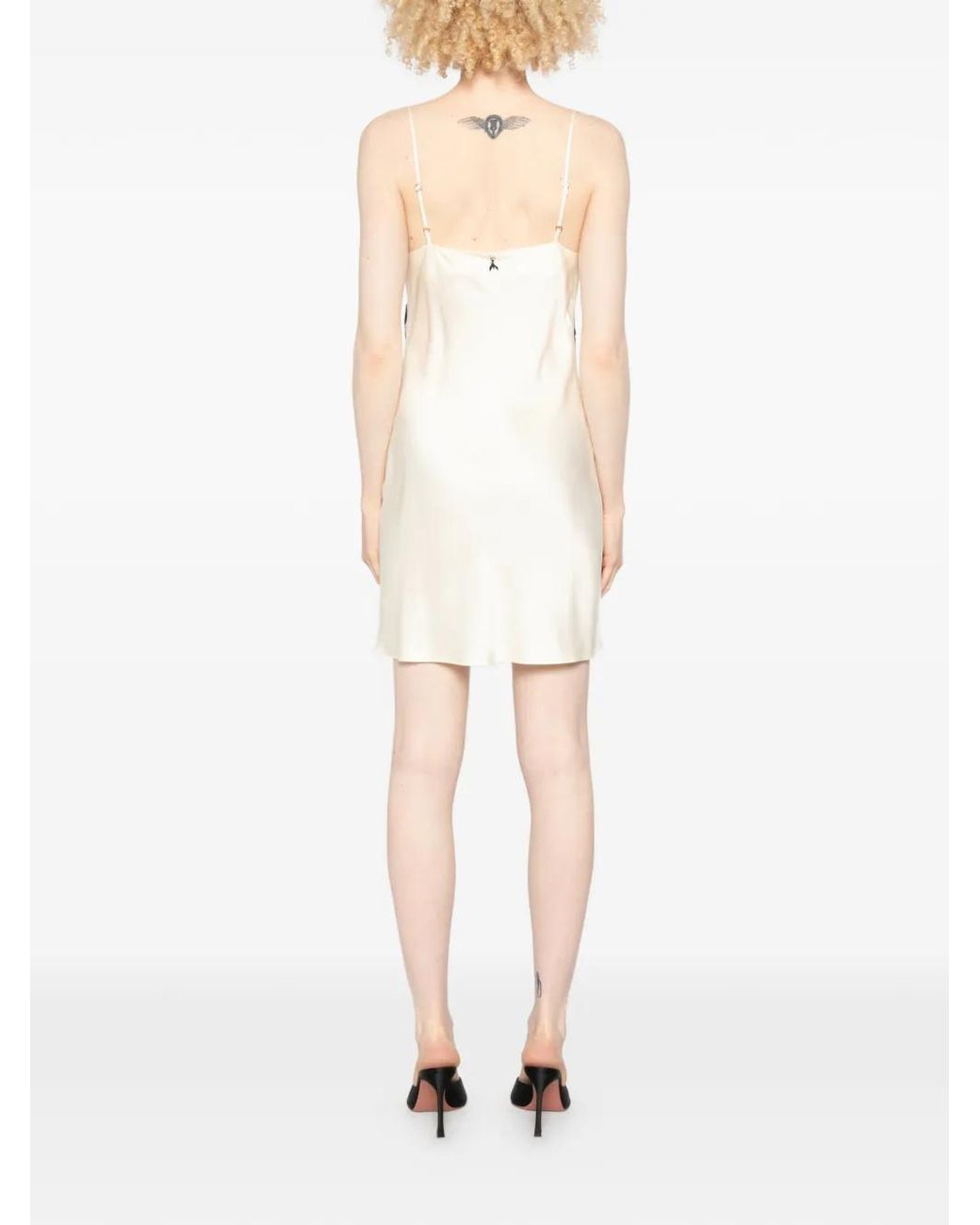 Patrizia Pepe Black Lace-Detail Mini Dress