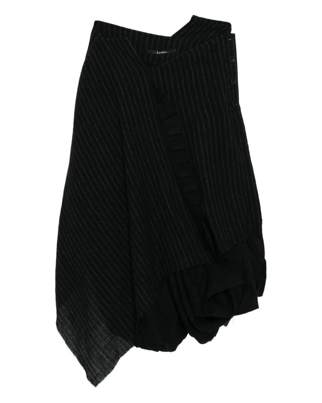 Limi Feu Black Stripe Gauze Pleats Skirt