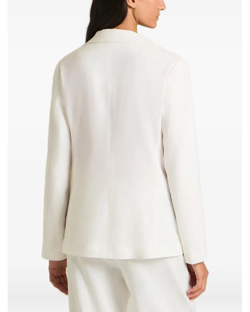Kiton White Single-Breasted Notch-Lapel Blazer