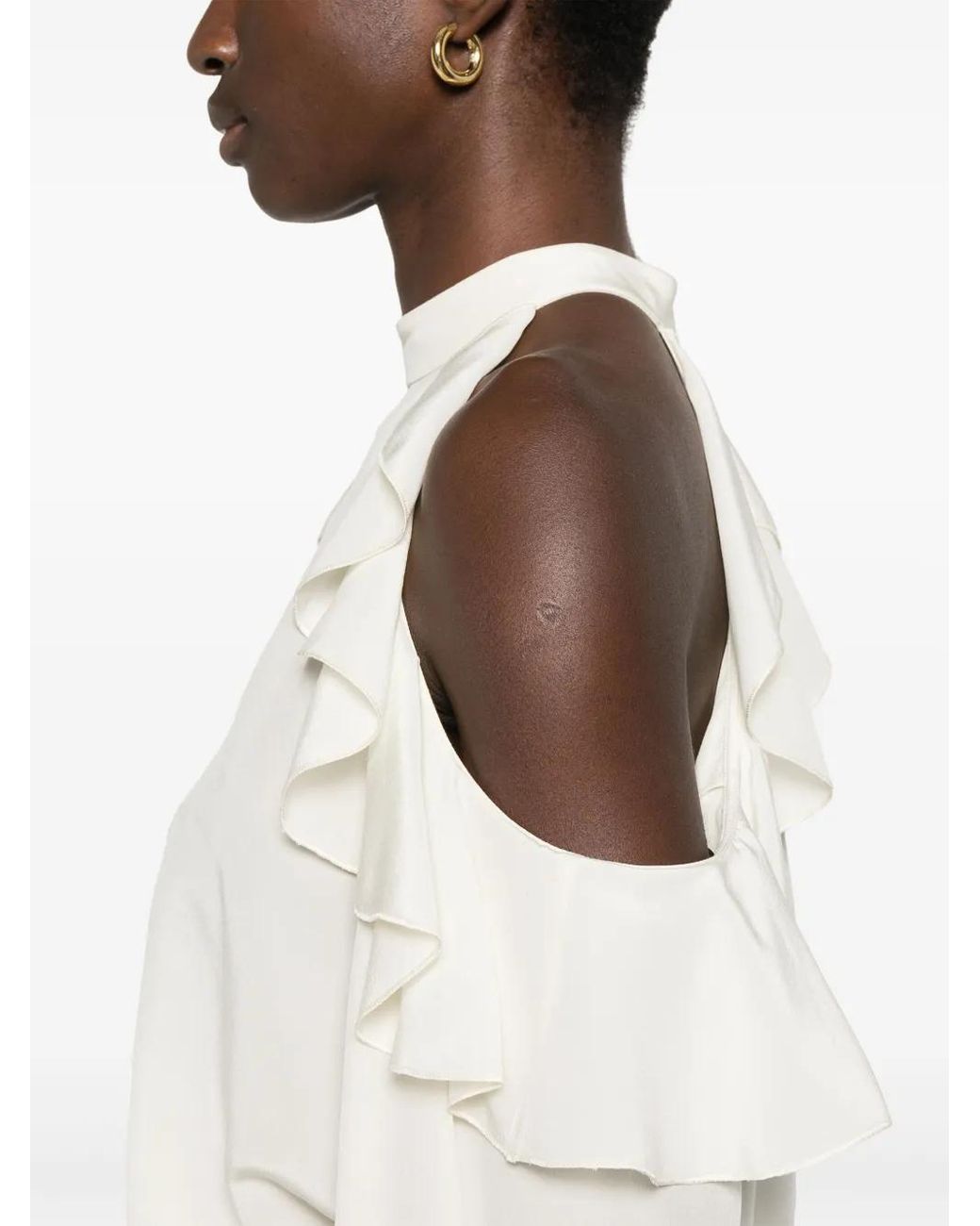 Etro White Draped-Detailed Blouse