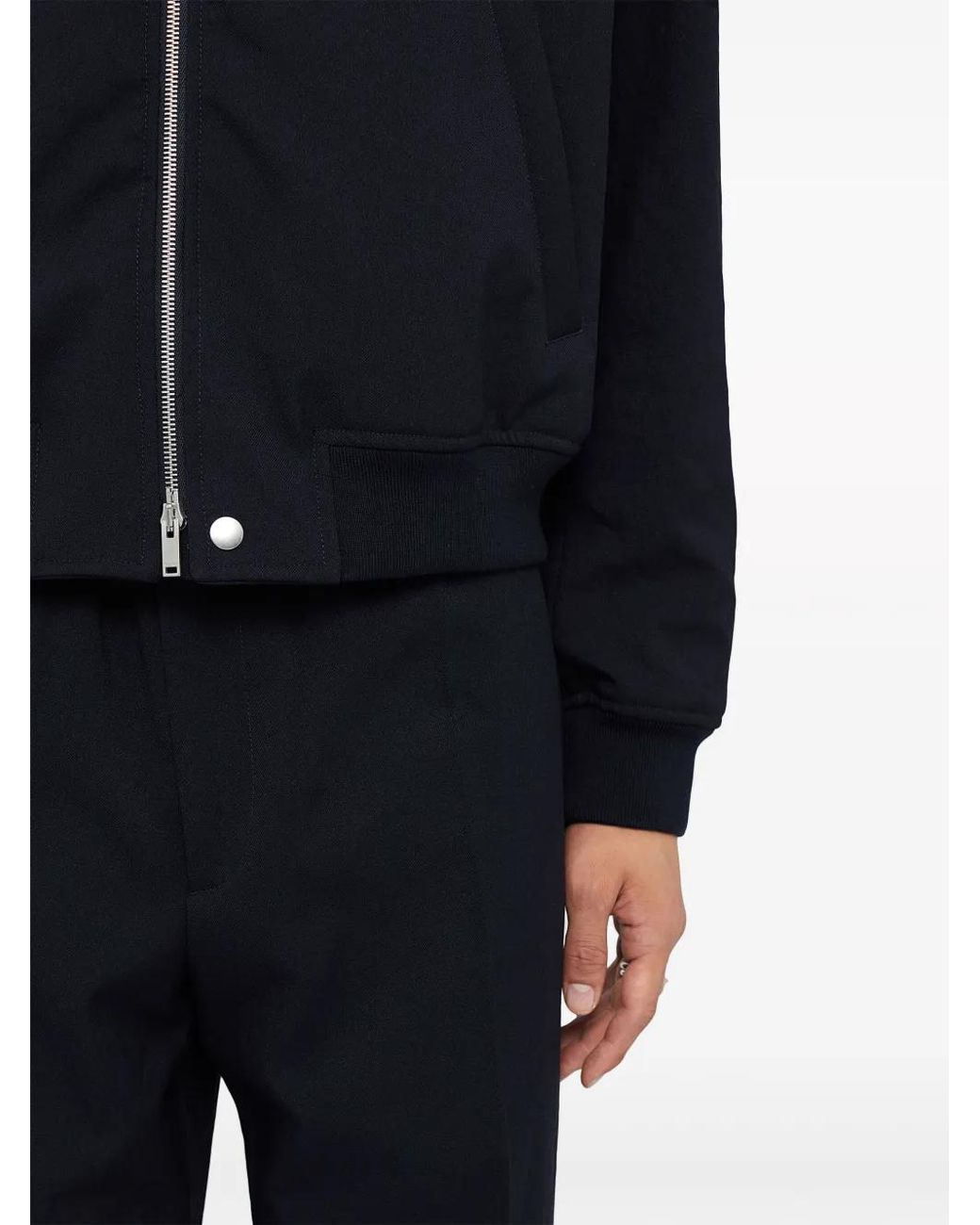 Jil Sander Black Zip-Up Bomber Jacket for men