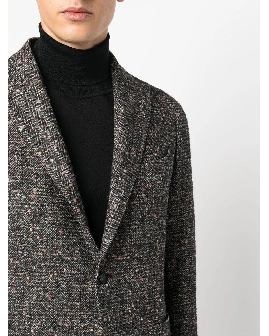Tagliatore Gray Speckle-Knit Wool-Blend Blazer for men