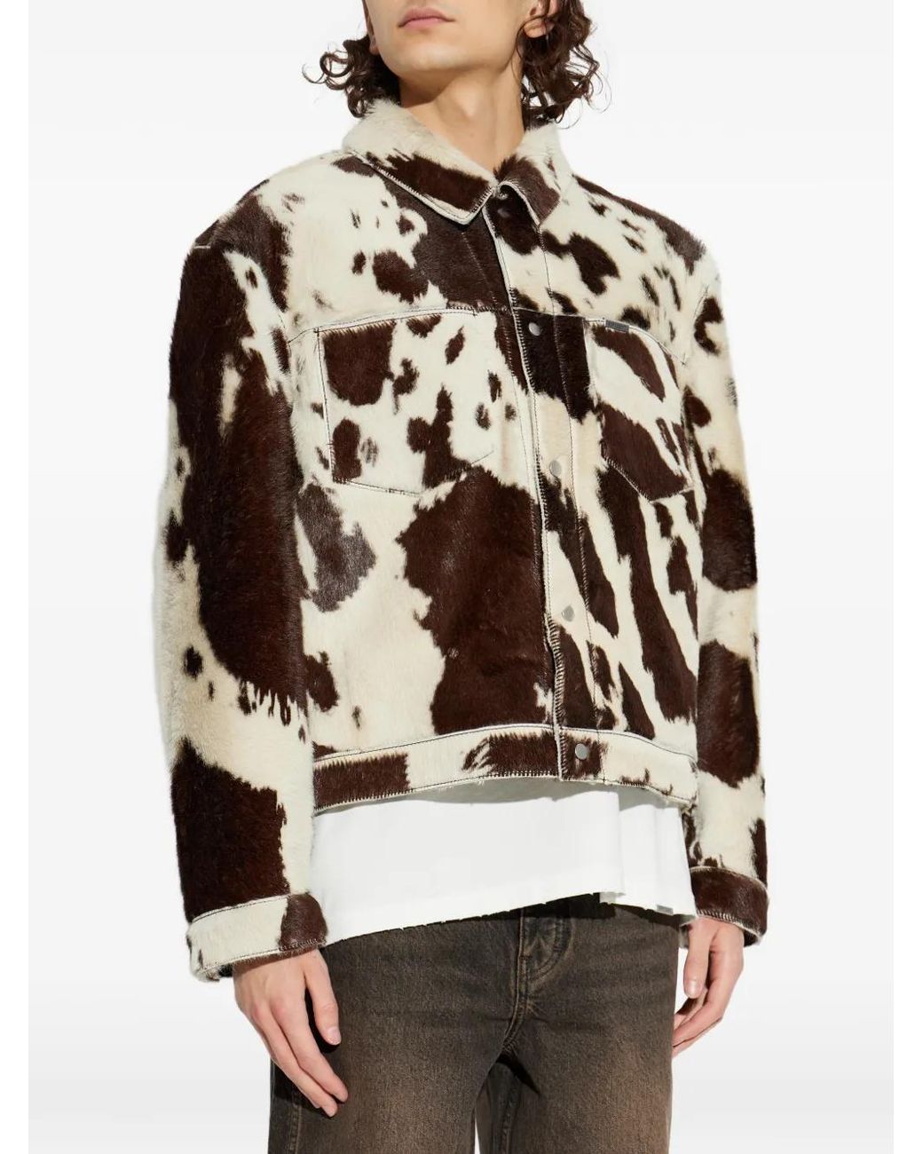 Represent Black Patterned Chest-Pocket Jacket for men