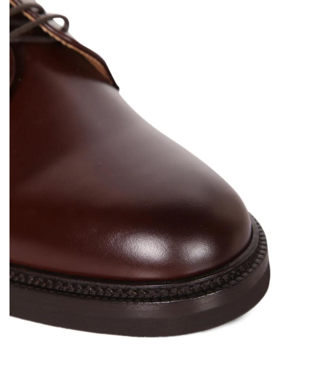 Brunello Cucinelli Brown Lace-Up Leather Derby Shoes for men