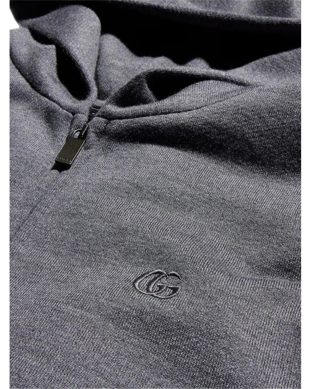 Gucci Gray Cotton-Silk Jersey Sweatshirt With Zip
