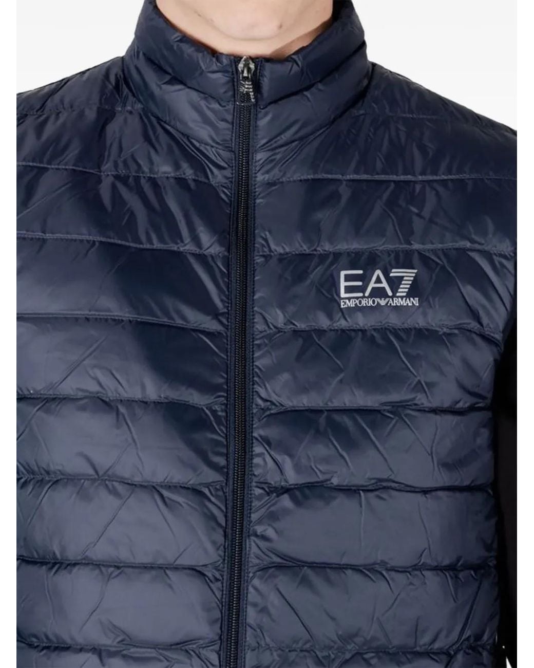 EA7 Blue Quilted Packable Gilet for men